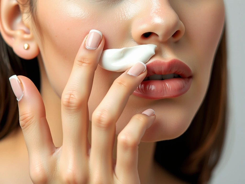 Woman applying anti-aging cream